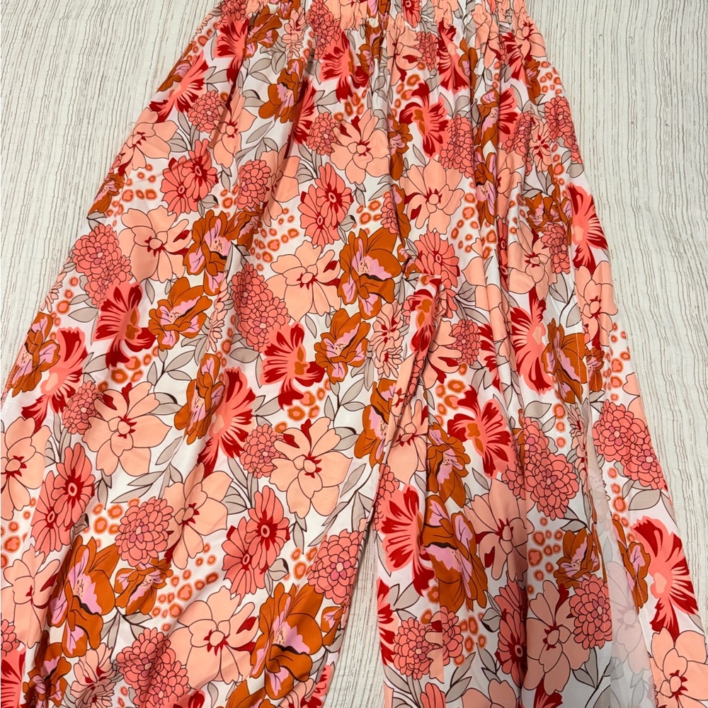 Floral Pink & Coral Women's Open Pants
